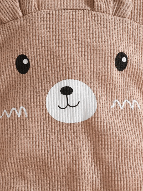 Romper de Manga Larga con Gorro Estampado