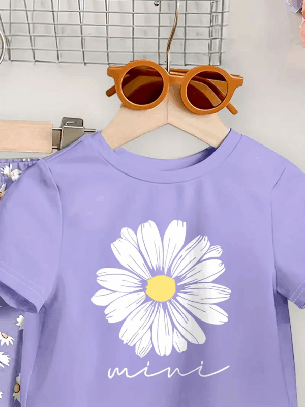 67bcd02b-cf96-4d8d-aa2d-f229a6a4bc86 Conjunto de Dos Piezas para Niñas con Estampado Floral