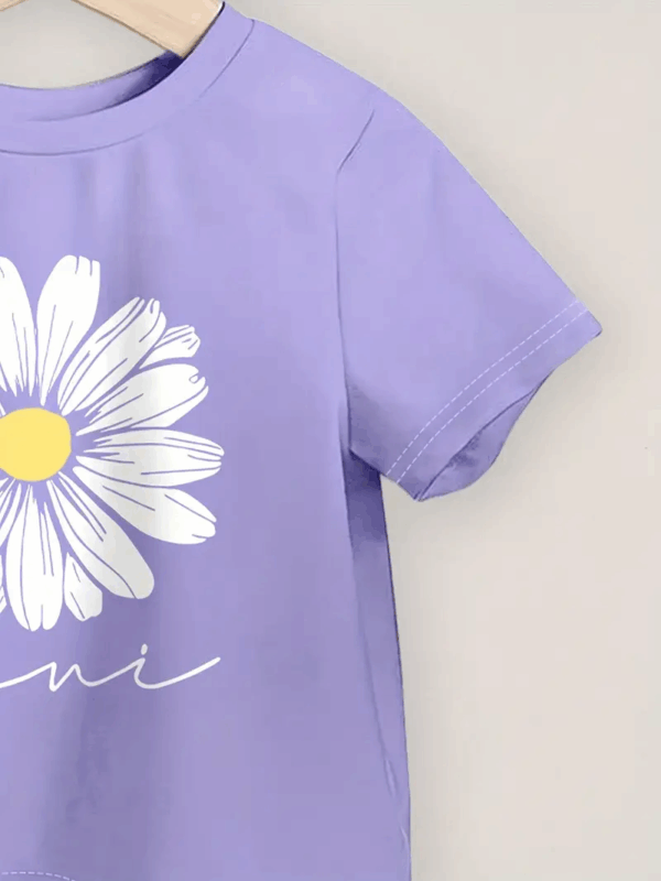 7f5545d0-cb87-46de-b812-a718b55bf655 Conjunto de Dos Piezas para Niñas con Estampado Floral